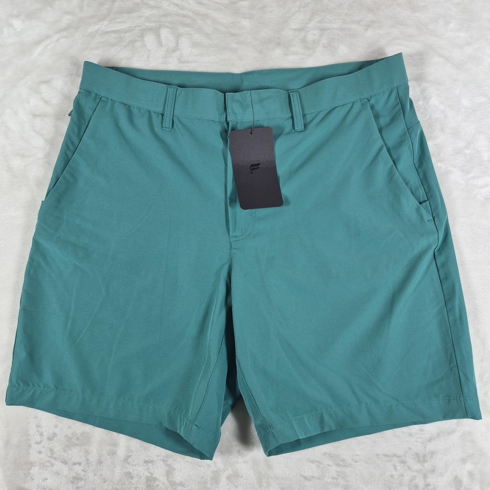 Fabletics The Only Shorts Men's Large Green Water Resistant 4-Way Stretch NWT